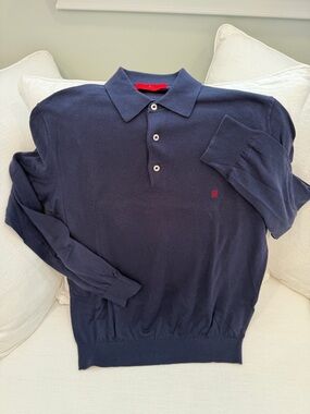 Carolina Herrera Navy Long-Sleeve sweater with Red Logo